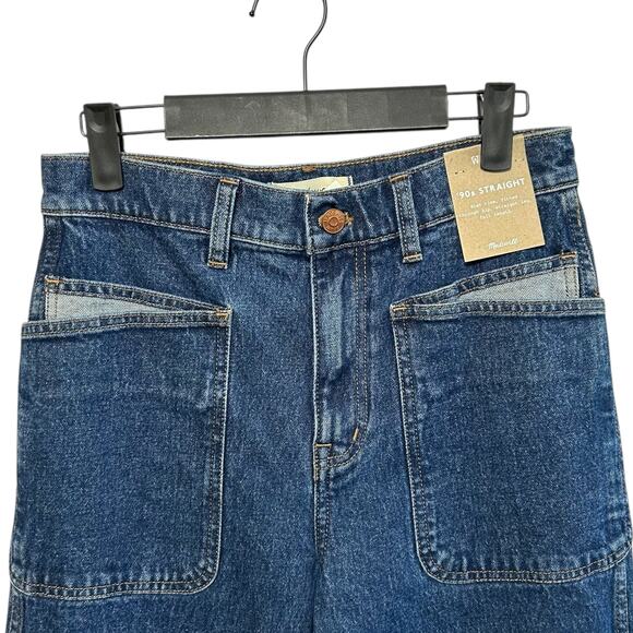 Madewell '90s Straight High Rise Jeans NWT Women's Sz 27 Boylan Wash Full Length - Picture 4 of 7